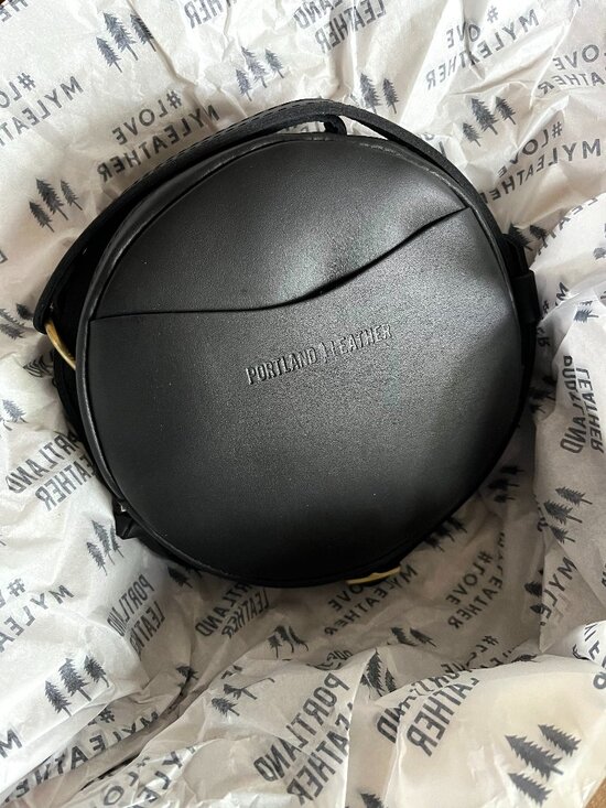 Portland Leather Handbags - Portland Leather small black circle crossbody NIB